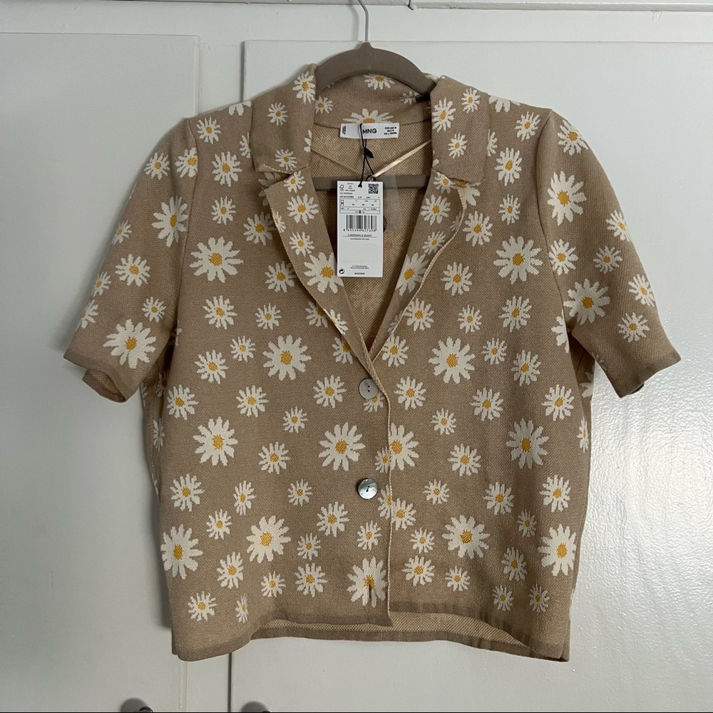 Mango Daisy Short Sleeve Sweater